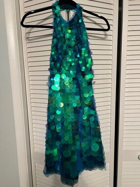 Nasty Gal Mermaid Sequin Halter Mini Dress